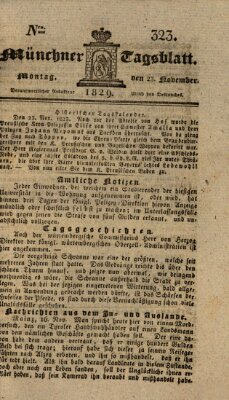 Münchener Tagblatt Montag 23. November 1829