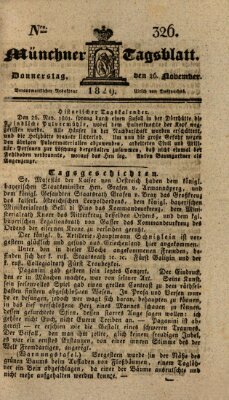 Münchener Tagblatt Donnerstag 26. November 1829