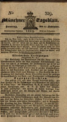 Münchener Tagblatt Sonntag 29. November 1829