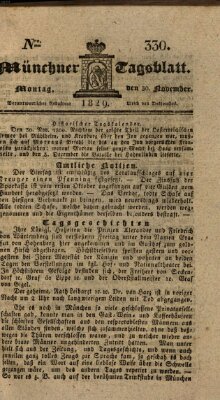 Münchener Tagblatt Montag 30. November 1829