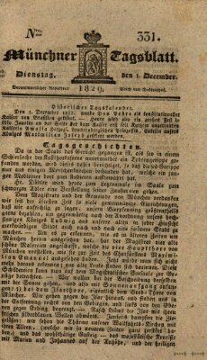 Münchener Tagblatt Dienstag 1. Dezember 1829