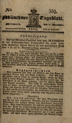 Münchener Tagblatt Mittwoch 30. Dezember 1829