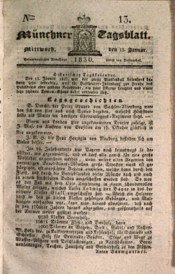 Münchener Tagblatt Mittwoch 13. Januar 1830