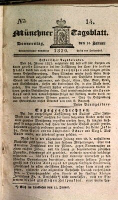 Münchener Tagblatt Donnerstag 14. Januar 1830