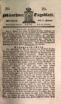 Münchener Tagblatt Mittwoch 20. Januar 1830