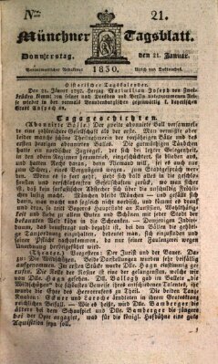 Münchener Tagblatt Donnerstag 21. Januar 1830