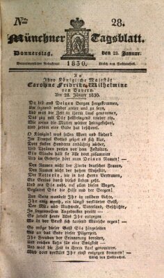 Münchener Tagblatt Donnerstag 28. Januar 1830