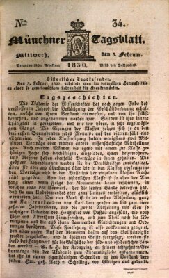 Münchener Tagblatt Mittwoch 3. Februar 1830