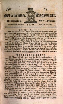 Münchener Tagblatt Donnerstag 11. Februar 1830