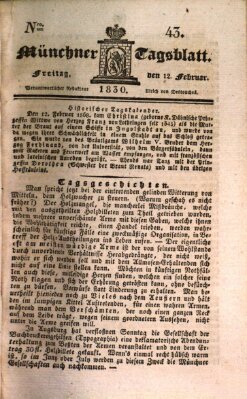 Münchener Tagblatt Freitag 12. Februar 1830