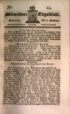 Münchener Tagblatt Samstag 13. Februar 1830