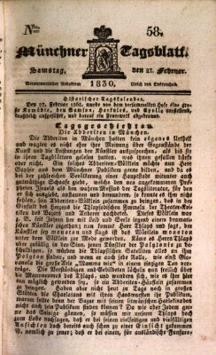 Münchener Tagblatt Samstag 27. Februar 1830