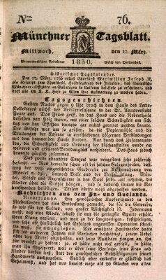 Münchener Tagblatt Mittwoch 17. März 1830