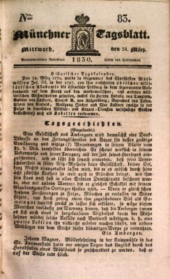 Münchener Tagblatt Mittwoch 24. März 1830