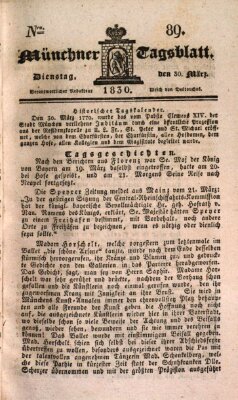 Münchener Tagblatt Dienstag 30. März 1830