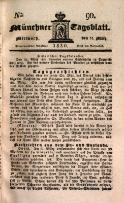 Münchener Tagblatt Mittwoch 31. März 1830