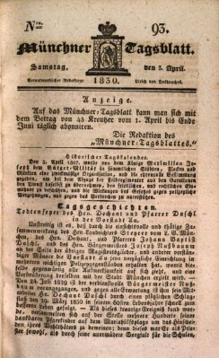 Münchener Tagblatt Samstag 3. April 1830