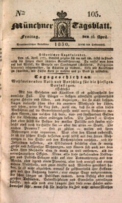 Münchener Tagblatt Freitag 16. April 1830