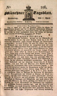 Münchener Tagblatt Samstag 17. April 1830