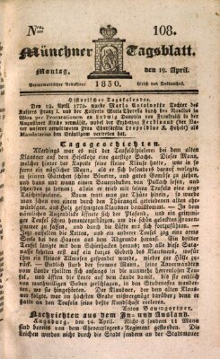 Münchener Tagblatt Montag 19. April 1830