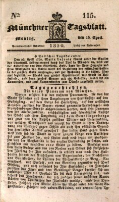 Münchener Tagblatt Montag 26. April 1830