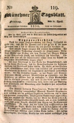 Münchener Tagblatt Freitag 30. April 1830