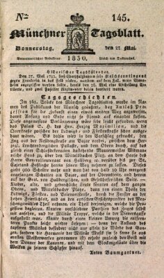 Münchener Tagblatt Donnerstag 27. Mai 1830