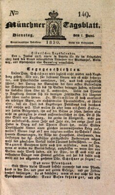 Münchener Tagblatt Dienstag 1. Juni 1830