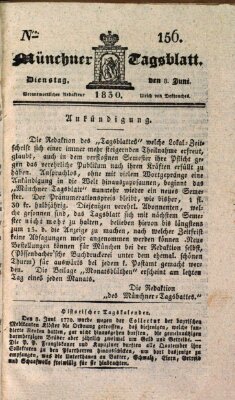 Münchener Tagblatt Dienstag 8. Juni 1830