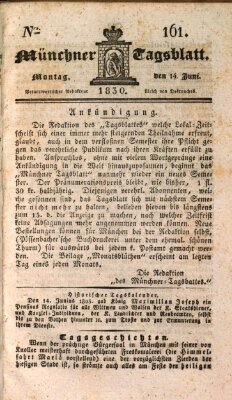 Münchener Tagblatt Montag 14. Juni 1830