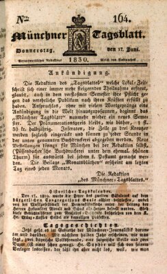 Münchener Tagblatt Donnerstag 17. Juni 1830