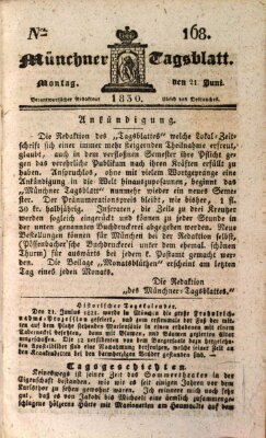 Münchener Tagblatt Montag 21. Juni 1830