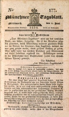 Münchener Tagblatt Mittwoch 30. Juni 1830