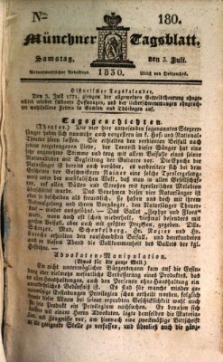 Münchener Tagblatt Samstag 3. Juli 1830