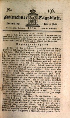 Münchener Tagblatt Dienstag 20. Juli 1830