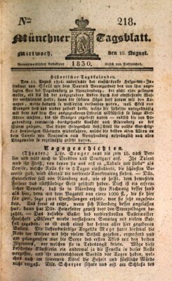 Münchener Tagblatt Mittwoch 11. August 1830