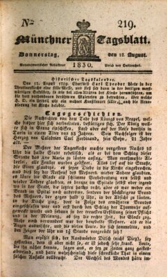 Münchener Tagblatt Donnerstag 12. August 1830