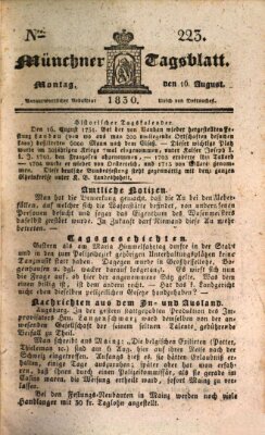 Münchener Tagblatt Montag 16. August 1830