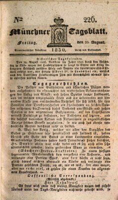 Münchener Tagblatt Freitag 20. August 1830