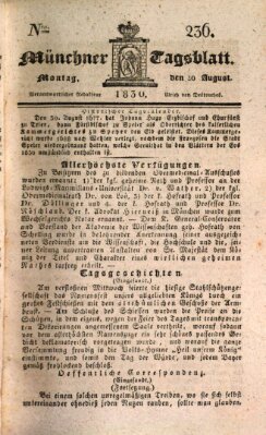 Münchener Tagblatt Montag 30. August 1830