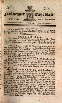 Münchener Tagblatt Freitag 3. September 1830