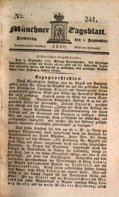 Münchener Tagblatt Samstag 4. September 1830