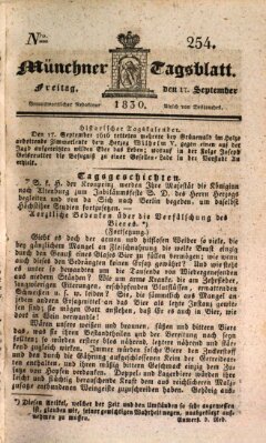 Münchener Tagblatt Freitag 17. September 1830
