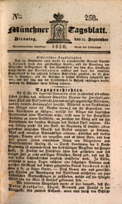 Münchener Tagblatt Dienstag 21. September 1830