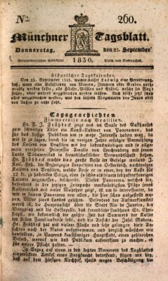 Münchener Tagblatt Donnerstag 23. September 1830