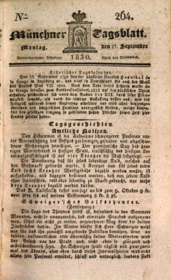 Münchener Tagblatt Montag 27. September 1830