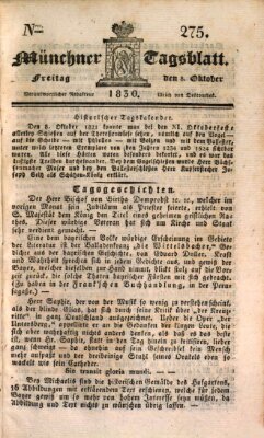 Münchener Tagblatt Freitag 8. Oktober 1830