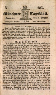 Münchener Tagblatt Samstag 16. Oktober 1830