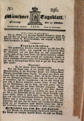 Münchener Tagblatt Freitag 29. Oktober 1830