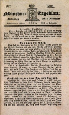 Münchener Tagblatt Dienstag 2. November 1830